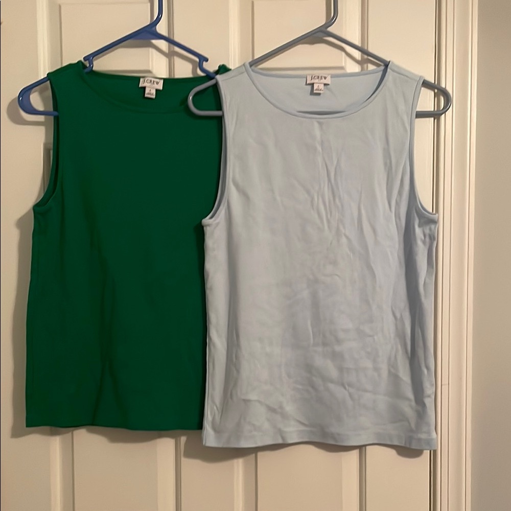 Loft Green and Light Blue Sleeveless Tops
